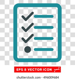 Vector Checklist EPS vector pictogram. Illustration style is flat iconic bicolor soft blue symbol on a transparent background.