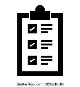 Diseño de iconos glifos de lista de verificación de vectores
