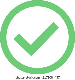 Vector checklist in green circle,Approval symbol 