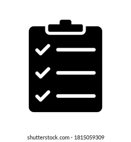 Icono de lista de verificación del vector, portapapeles con lista de verificación.