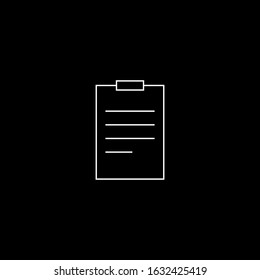 Vector Checklist Line icon black and white background