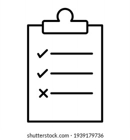 Vector Checklist Outline Icon Design
