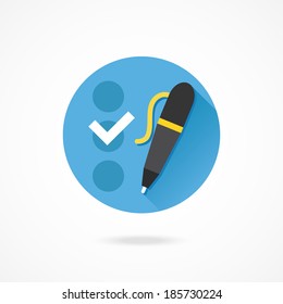 Vector Checklist and Pen Icon