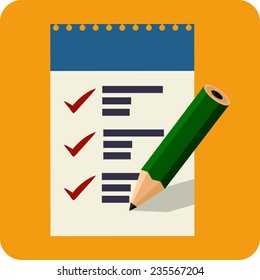 Vector Checklist with Pencil