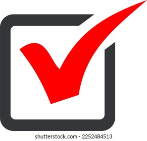 vector checklist in red in a dark box