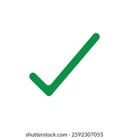 Vector checkmark icon, black and green color