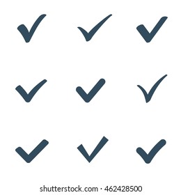 Vector checkmark icons | Black confirm icon set isolated