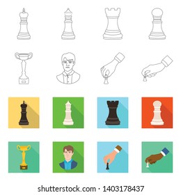 Vector  of checkmate and thin sign. Set of checkmate and target vector icon for stock.