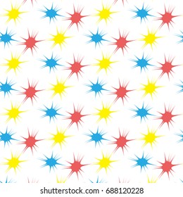 Vector cheerful background of red, yellow and blue blots on a white background for children's wallpaper, napkins and covers.
