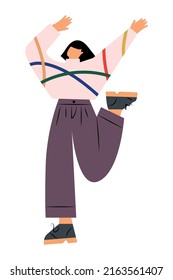 Vector cheerful character. Colorful flat illustration.