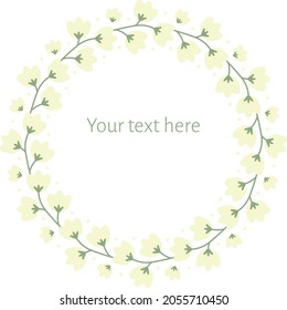 Vector Cheerful Delicate Floral Wreath Frame graphic design element. Perfect for web, invitations, and many other projects.