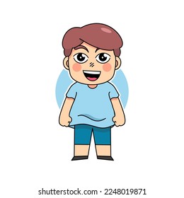 Vector cheerful and smiling children boy, cartoon vector
