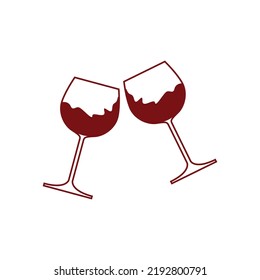 Vector of a cheering wine glass. cheer icon