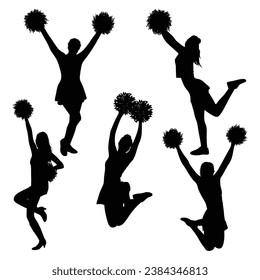 Vector cheerleader dancer silhouettes vector illustration