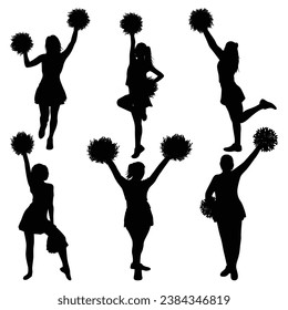 Vector cheerleader dancer silhouettes vector illustration