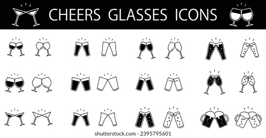 
Vector Cheers Icon for Alcoholic Beverages