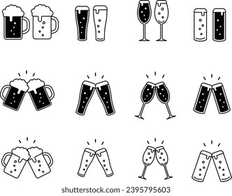 
Vector Cheers Icon for Alcoholic Beverages