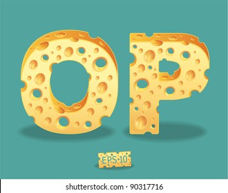 Vector of Cheese Alphabet