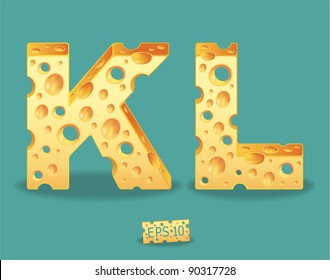 Vector of Cheese Alphabet