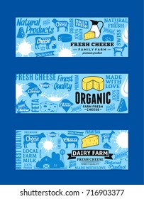 Vector cheese banners set