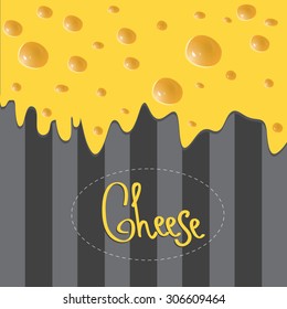 Vector Cheese brochure on dark background made of stripes