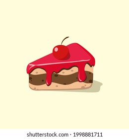 tarta de queso vectorial con cerezas