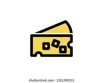 vector cheese icon, color on white - Vector