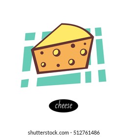 Vector Cheese icon. Isolated on white background.  Vector illustration.