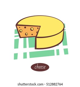 Vector Cheese icon. Isolated on white background. Modern flat icon for business / marketing / internet / Logo. Vector illustration.
