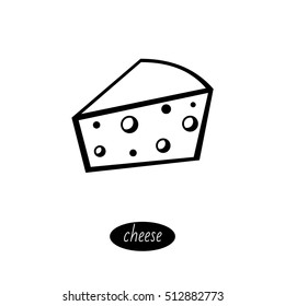 Vector Cheese icon. Isolated on white background. Modern flat icon for business / marketing / internet / Logo. Vector illustration.