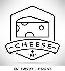 Vector Cheese Icon with Linear Style