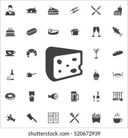 Vector cheese Icon on the white background. restaurant set of icons.