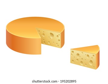 Vector cheese isolated