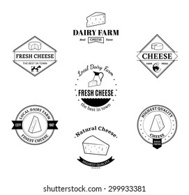 Vector Cheese Logo, Label And Icons