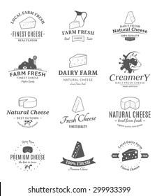 Vector Cheese Logo, Label And Icons