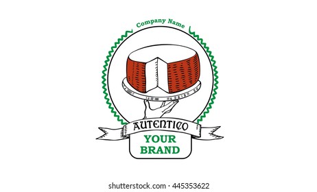 Vector cheese logo, label templates, badges, emblems and icons. French cheese logo.
Gourmet restaurant logo. Gourmet brand. Farmer logo. Local farm. Bio farming logo