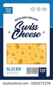 Vector cheese modern style packaging or label design concept. Realistic cheese texture