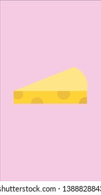 Vector cheese on pink background