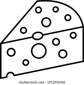 Vector Cheese Outline Icon Design
