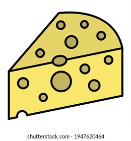 Vector Cheese Outline Icon Design
