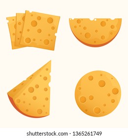 Vector cheese set.