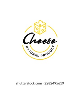 Vector cheese store logo design concept illustration idea