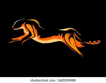 vector of cheetah fire illustration