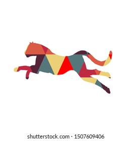 Vector Cheetah Geometric Tringular art 