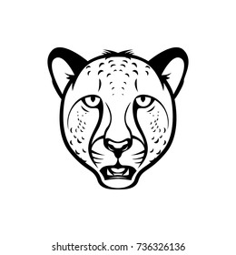 Vector cheetah head, face  for retro hipster logos, emblems, badges, labels template and t-shirt vintage design element. Isolated on white background