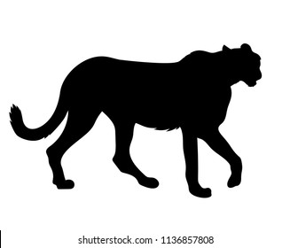 Vector Cheetah Side View Silhouette