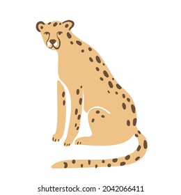 Vector cheetah. Wild animals in naive style