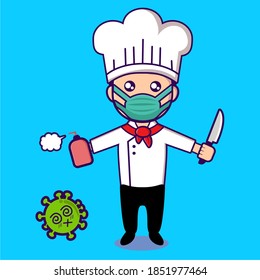 vector chef against corona virus