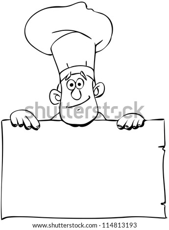 Vector Chef Black White Stock Vector (Royalty Free) 114813193