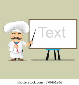 Vector Chef Cook Serving Food Realistic Cartoon Character Design Isolated Vector Illustrator